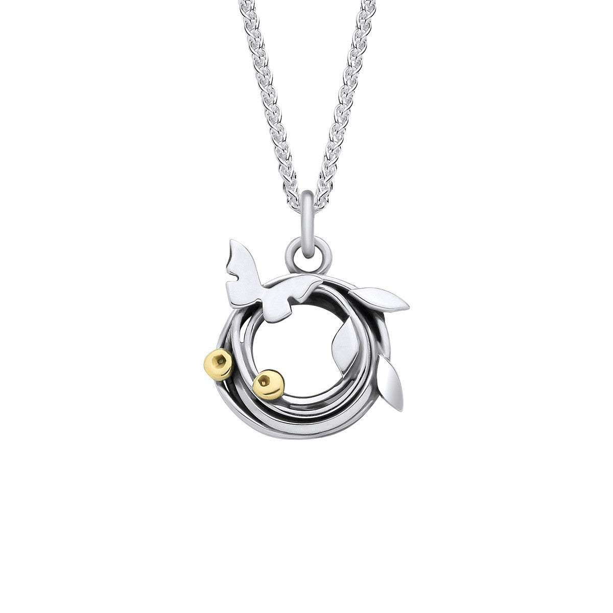 Butterfly and Meadow Woven Silver Necklace – EMD1S