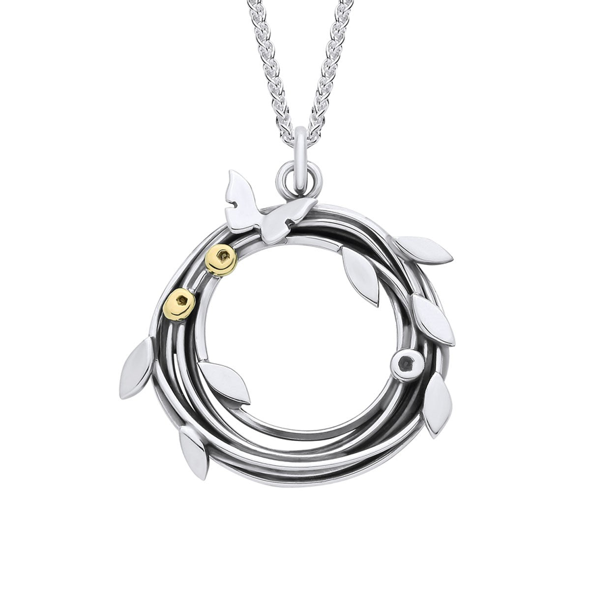 Butterfly and Meadow Woven Silver Necklace – EMD1
