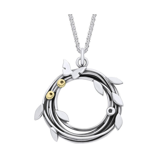 Butterfly and Meadow Woven Silver Necklace – EMD1