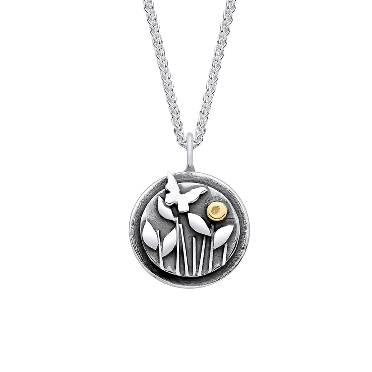 Butterfly and Meadow Silver Necklace – EMD2S