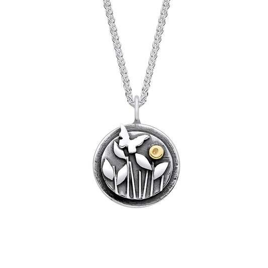 Butterfly and Meadow Silver Necklace – EMD2S