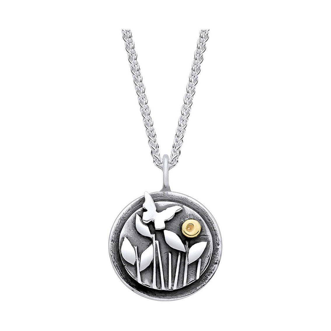 Butterfly and Meadow Silver Necklace – EMD2S