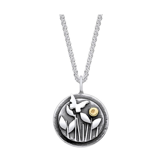 Butterfly and Meadow Silver Necklace – EMD2S