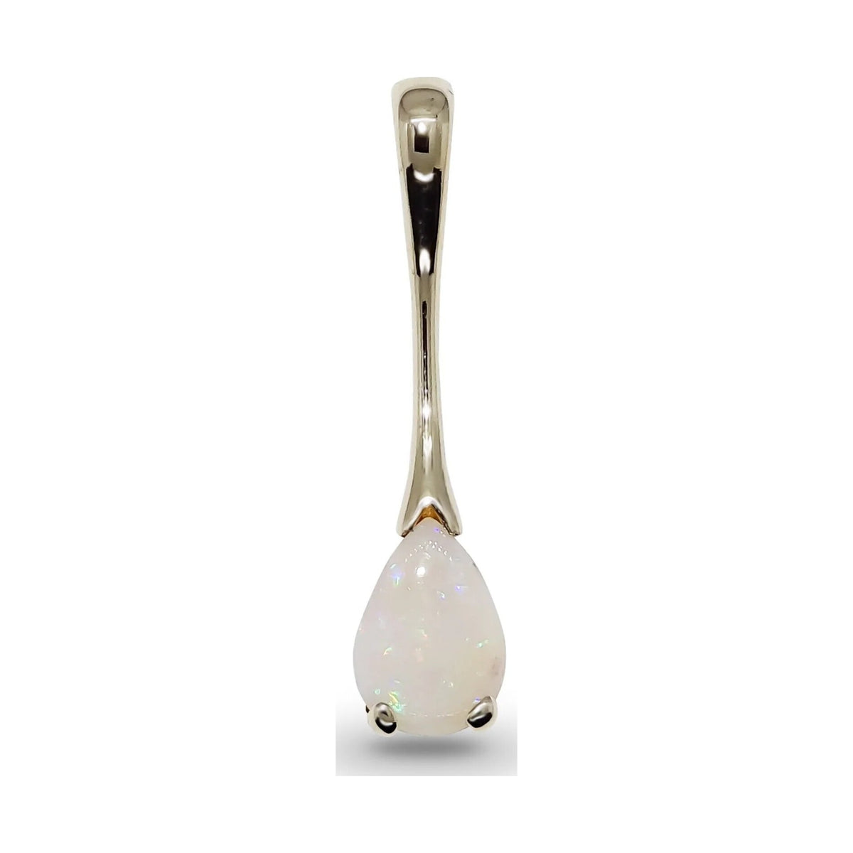 9ct gold 9x6mm pear shape opal long drop pendant