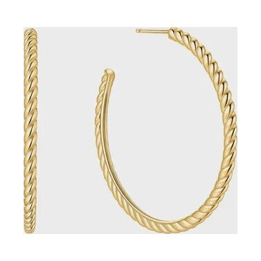 Gold Twisted Oversized Hoop Earrings