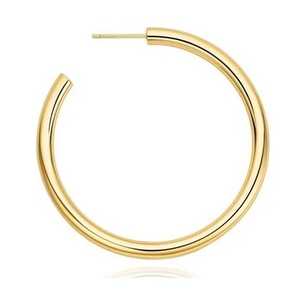Gold Classic Tube Large Hoop Earrings