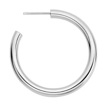 Silver Classic Tube Oversized Hoop Earrings