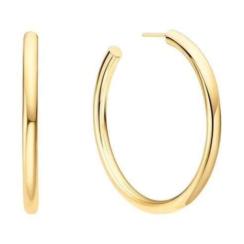 Gold Classic Tube Oversized Hoop Earrings