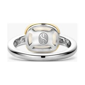 Zirconia Cushion Ring with pearl, size 52