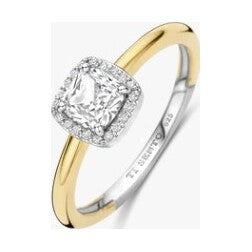 Classic Square Zirconia Ring, size 54.