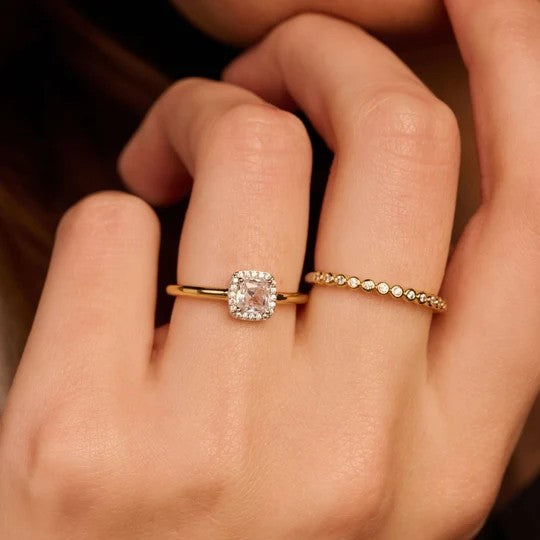 Classic Square Zirconia Ring, size 54.
