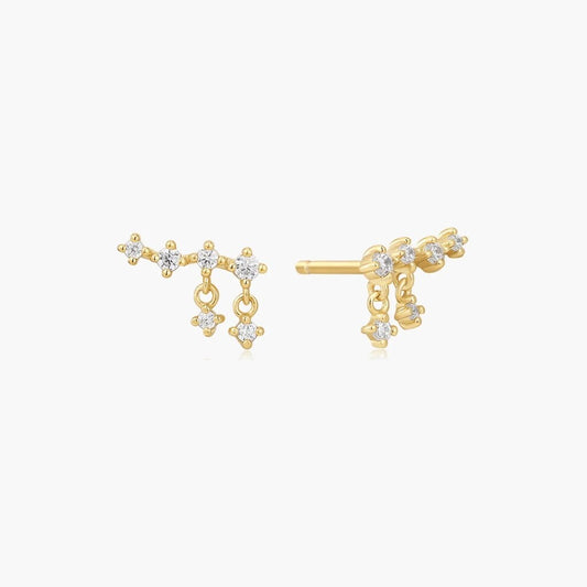 Gold Cascade Stud Earrings