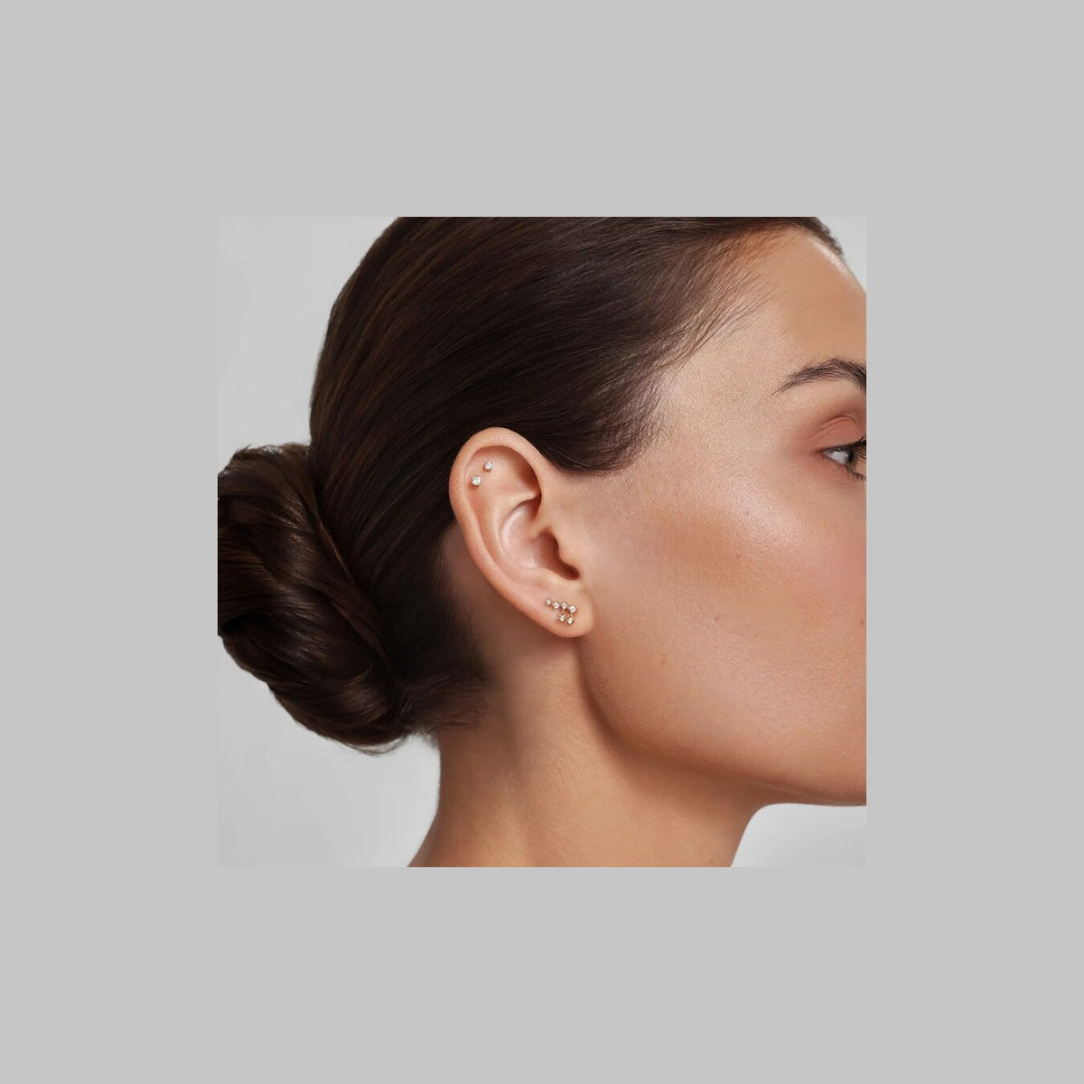 Gold Cascade Stud Earrings