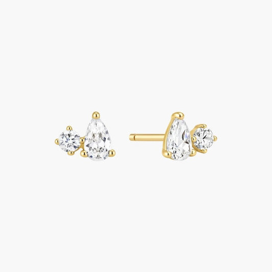 Gold Toi & Moi Stud Earrings