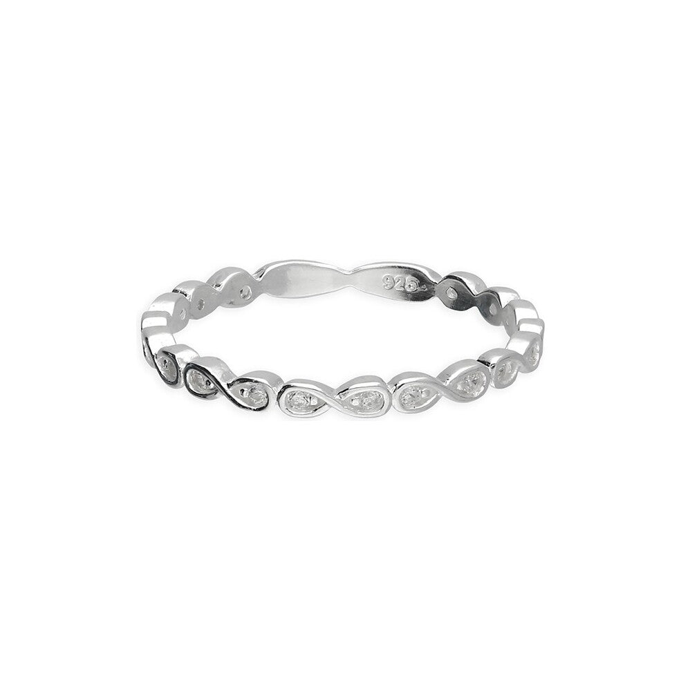 Sterling Silver Infinity And Cubic Zirconia Ring