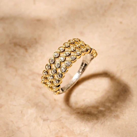 Layered Round Zirconia Ring