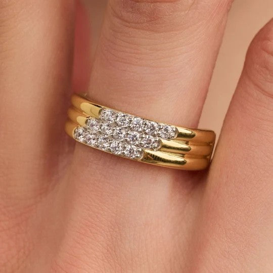 Stardust Zirconia Layered Ring - M model