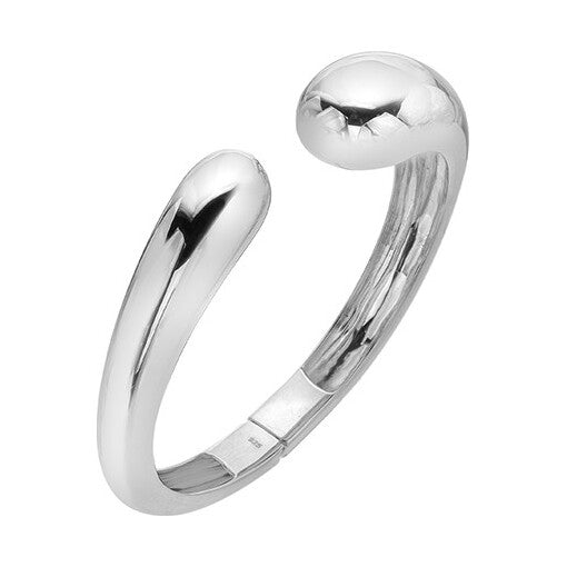 Silver Flow Hinged Torque Bangle