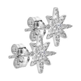 Silver Starburst Stud Earring
