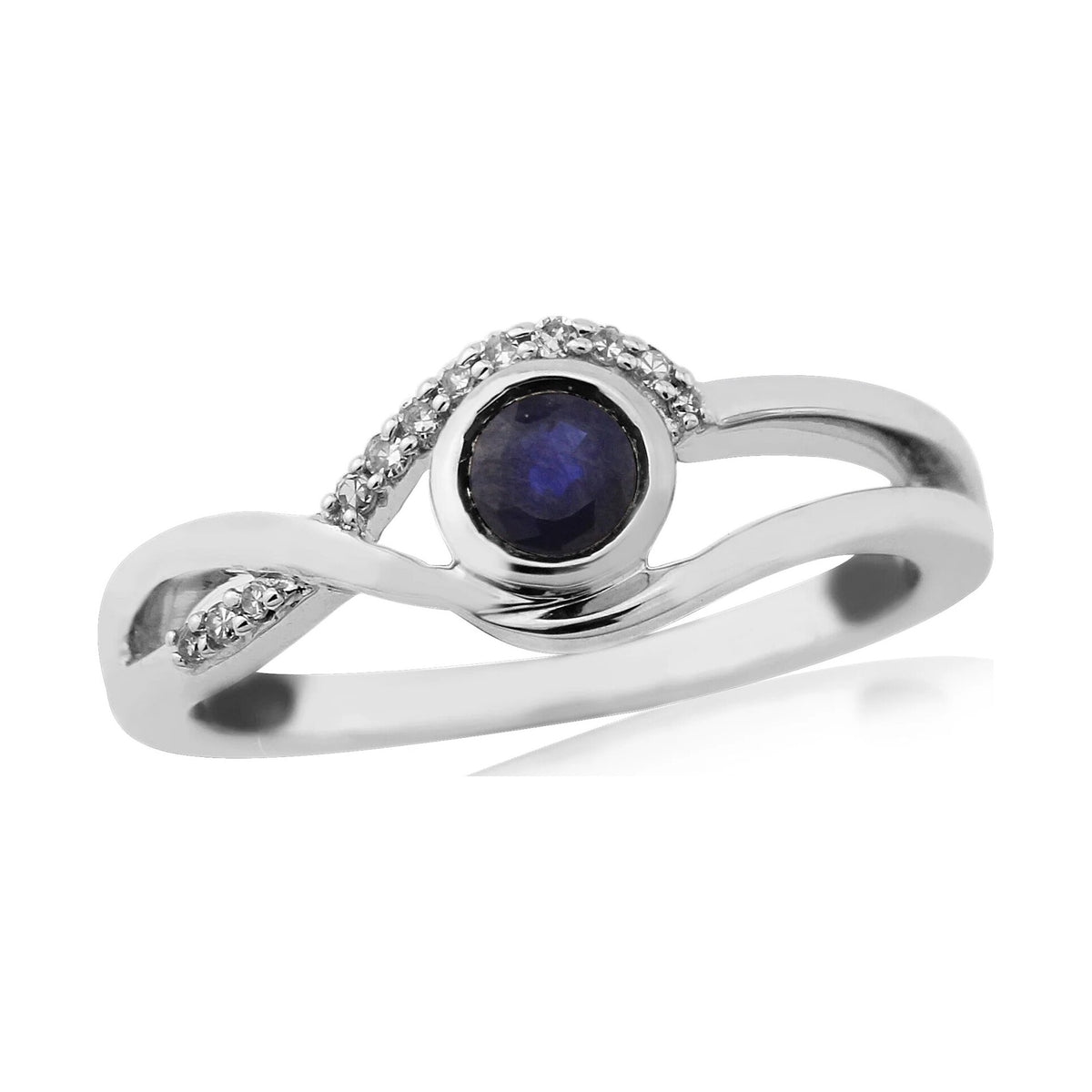 9ct sapphire & diamond ring