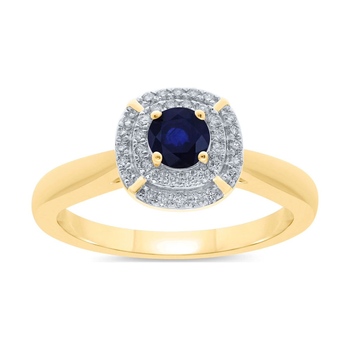 9ct sapphire and Diamond Cluster Ring
