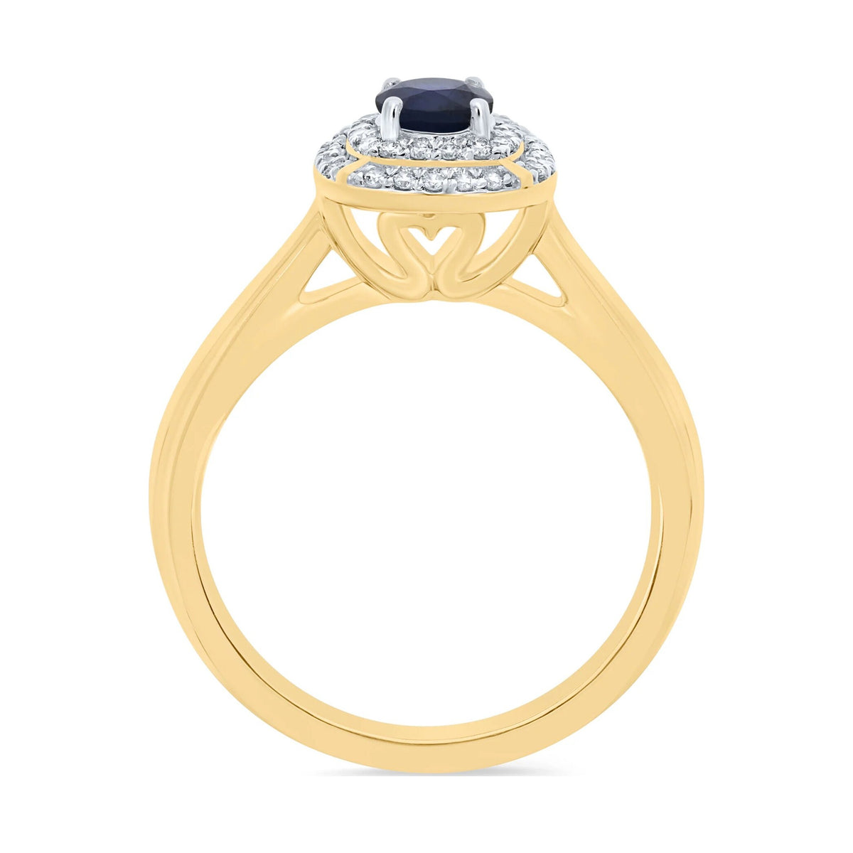9ct sapphire and Diamond Cluster Ring