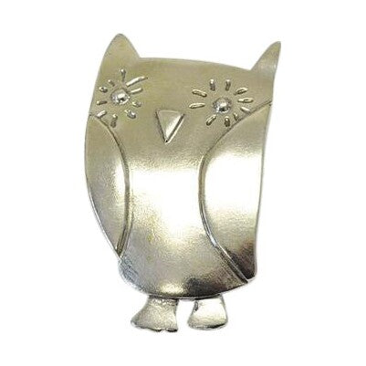 Animated owl brooch