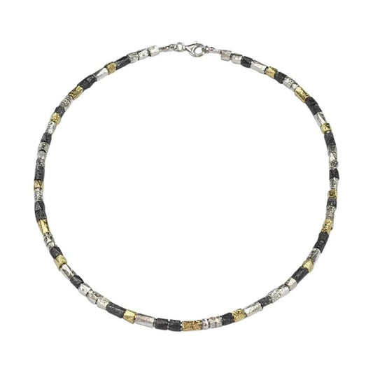 Three colour organic necklace
