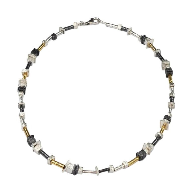 Three colour square necklace