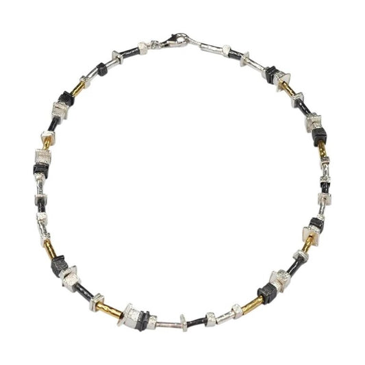 Three colour square necklace