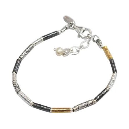 Three colour tube bracelet
