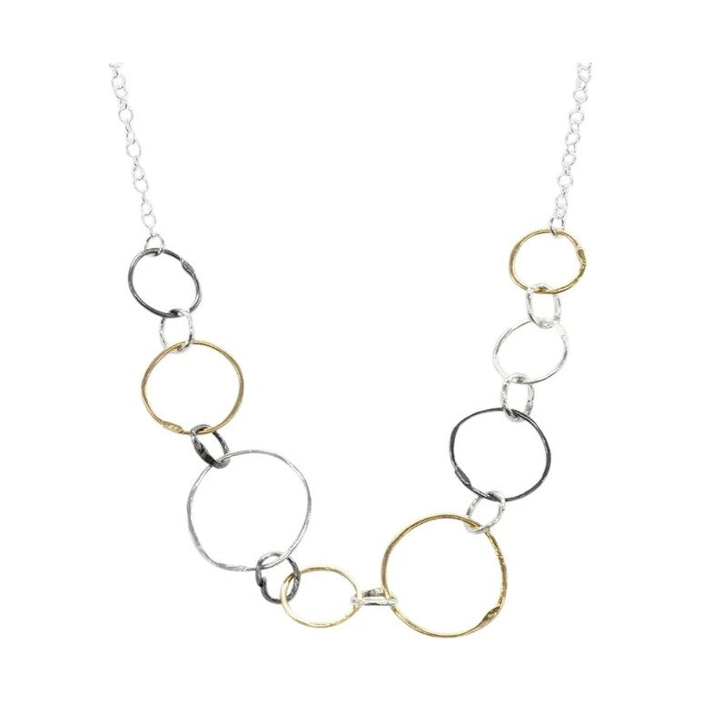 Three colour multi circle necklace
