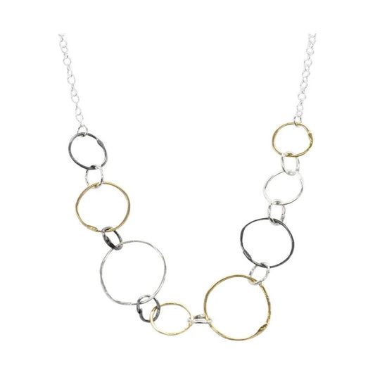 Three colour multi circle necklace