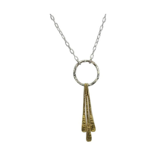 Two colour articulated stick necklace