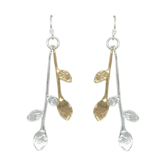 Two-tone dangly leaf drops