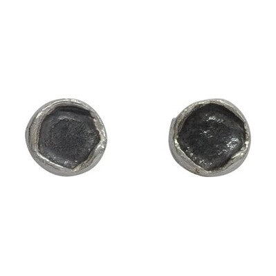 Small round oxidised studs