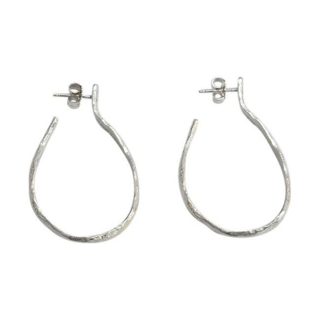 Silver organic drop earrings