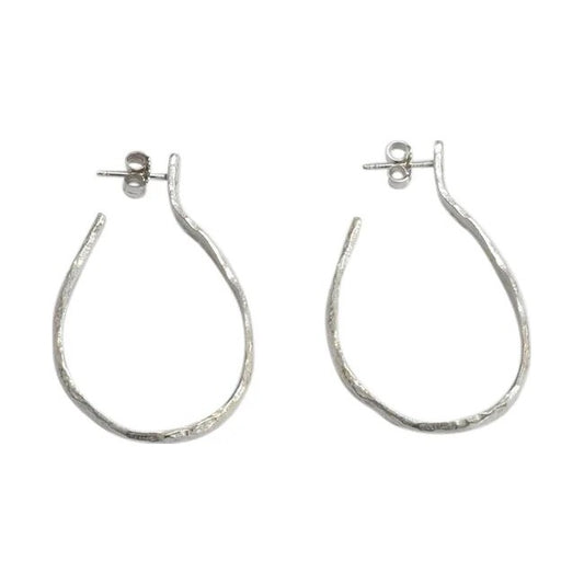 Silver organic drop earrings