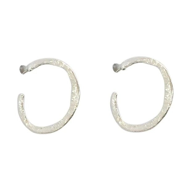 Organic silver hoops