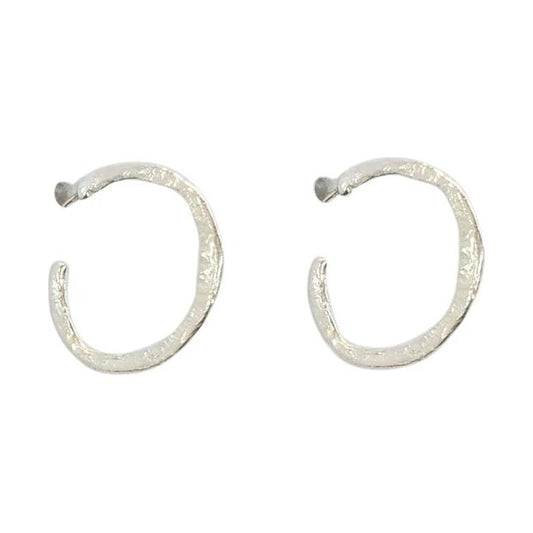 Organic silver hoops