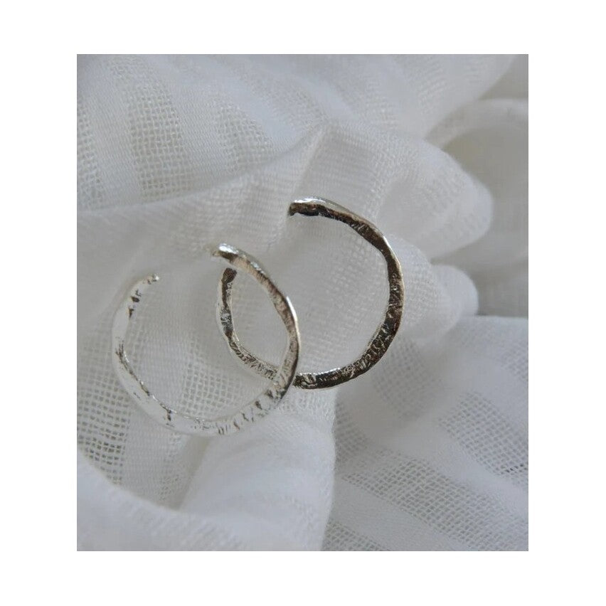 Organic silver hoops