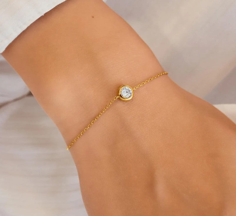 Gold Just You Solitaire Bracelet