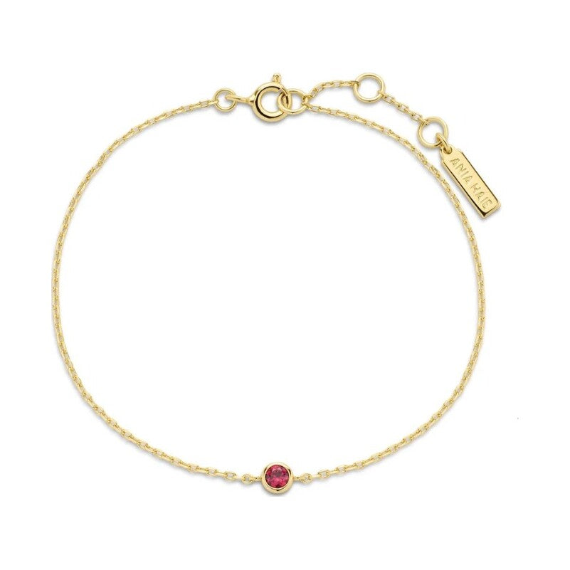 Gold Crimson Solitaire Bracelet