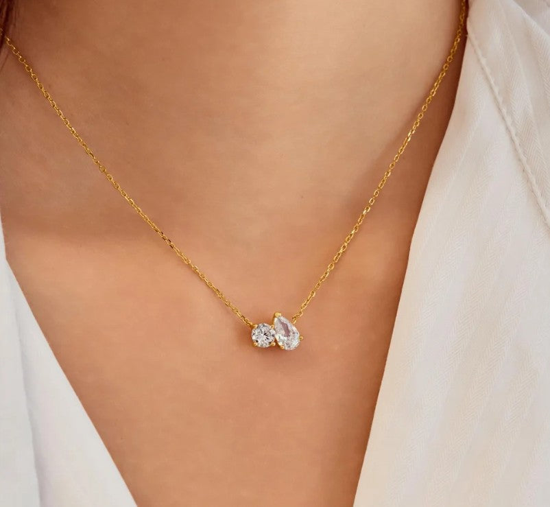 Gold Toi & Moi Necklace