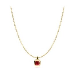 Gold Crimson Solitaire Necklace