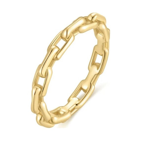 Gold Paper Clip Link Ring, size 56.