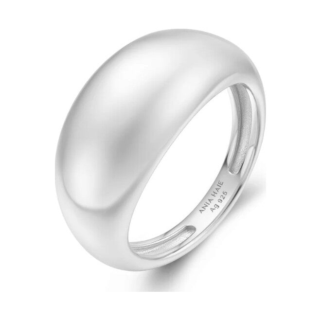 Silver Bold Dome Ring, size 58