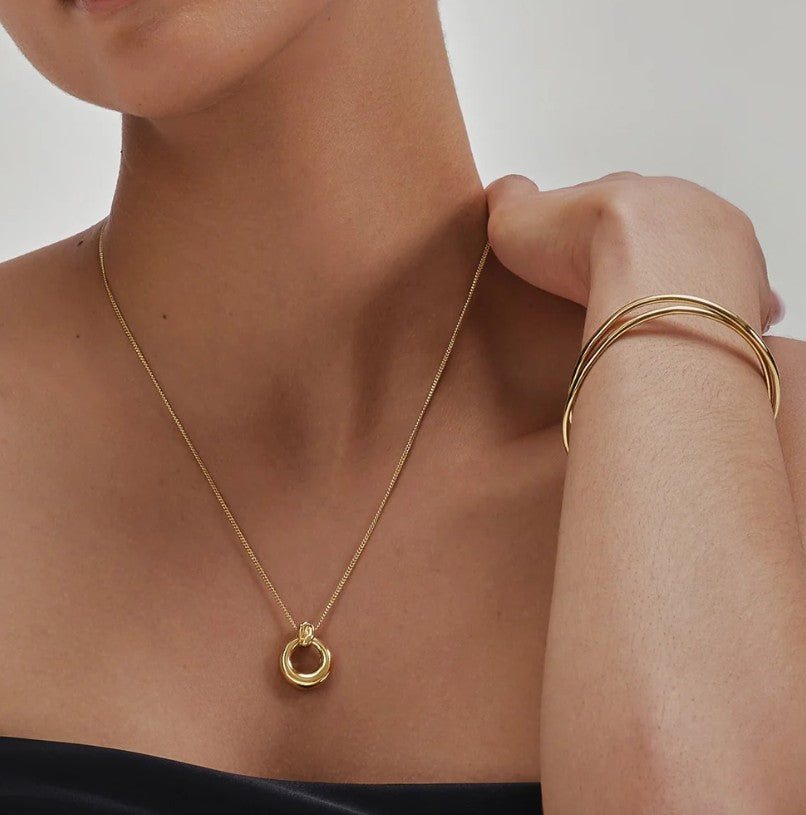 Gold Open Circle Necklace
