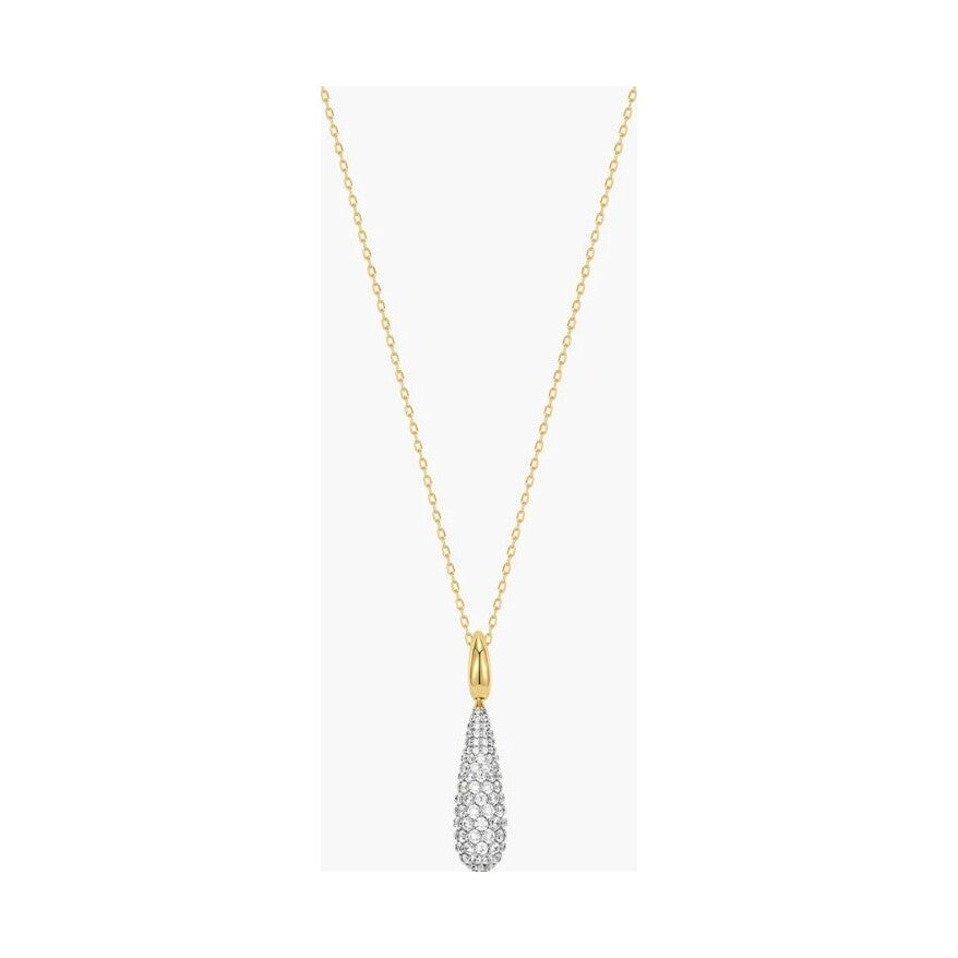 Gold Pavé Statement Teardrop Necklace