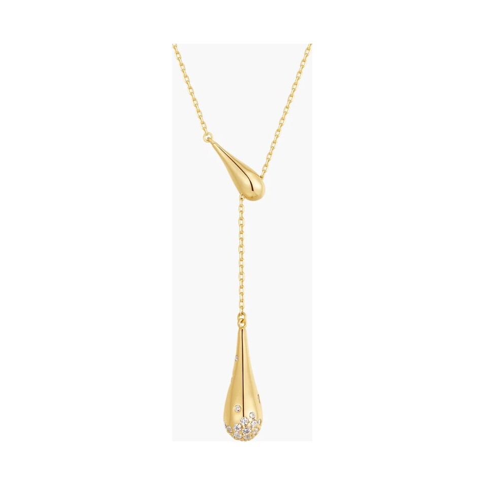 Gold Single-Slide Teardrop Necklace